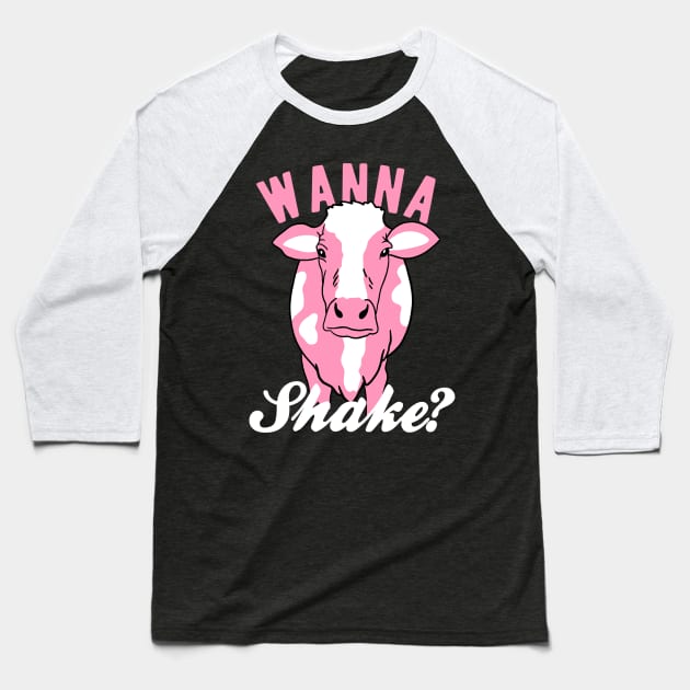 Strawberry Cow - Wanna Shake Baseball T-Shirt by isstgeschichte